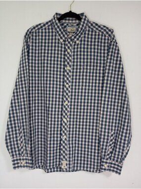 G.H. Bass & Co. Heritage Collection Men Slim Fit Blue Plaid Shirt XL 100% Cotton